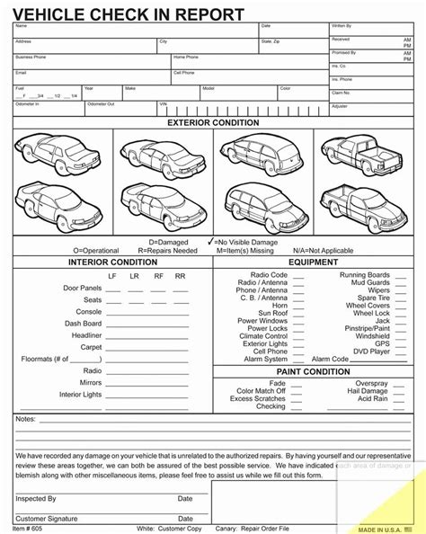 Free Printable Vehicle Condition Report